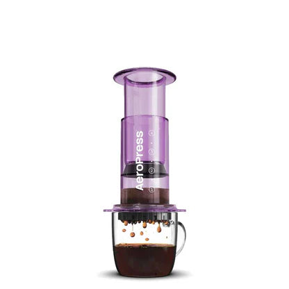 Aeropress Clear Purple prensa de café portátil