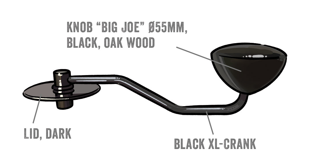 Black Crank XL manivela para molino Comandante