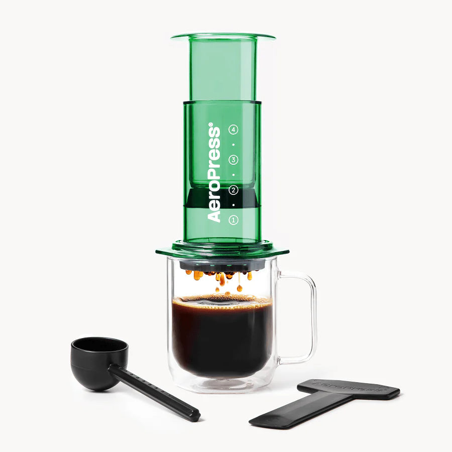 Aeropress Clear Green prensa de café portátil