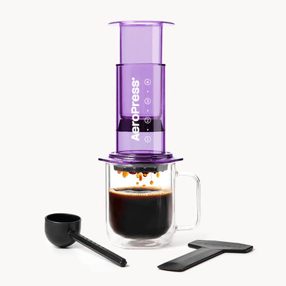 Aeropress Clear Purple prensa de café portátil