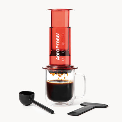 Aeropress Clear Red prensa de café portátil