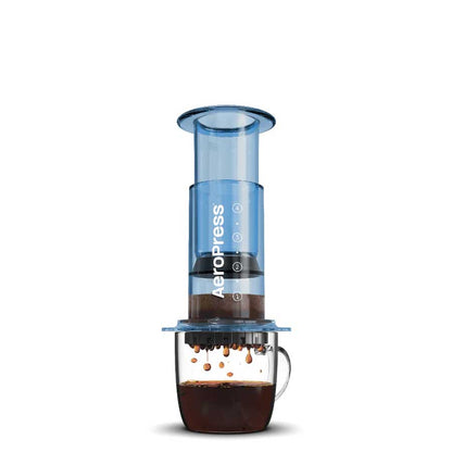 Aeropress Clear Blue prensa de café portátil