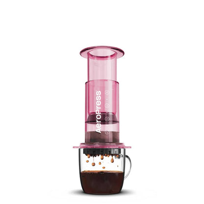 Aeropress Clear Pink prensa de café portátil