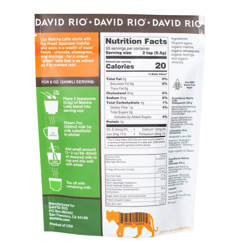 Matcha Latte Super Blends David Rio – Bolsa 300 g